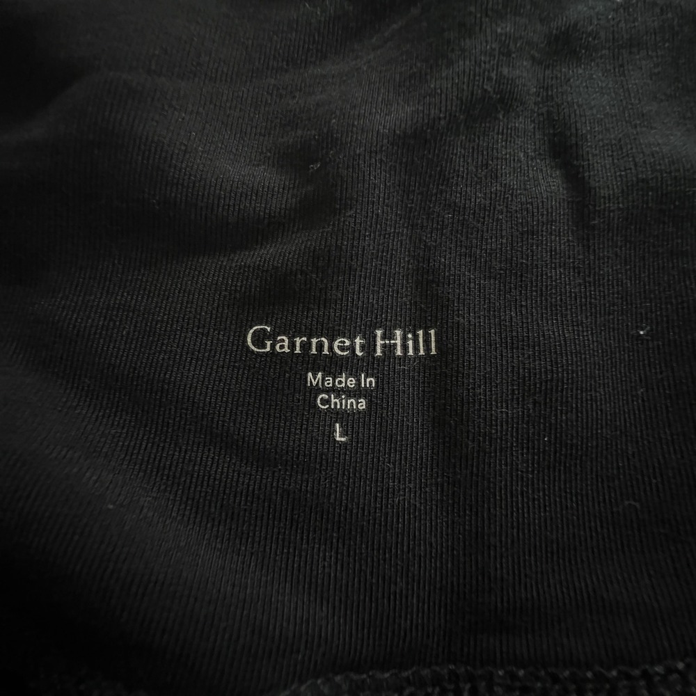 Garnet Hill Pants Women L Black Wide Leg Tencel Lyocell Crop Loungewear Resort - Picture 4 of 11